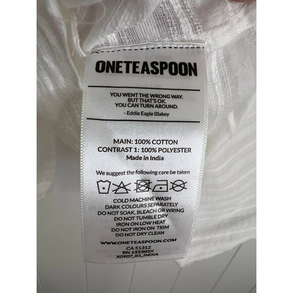 One Teaspoon Free People Pure Desert Angel Longsleeve Top White Size Med NWT - Picture 7 of 8